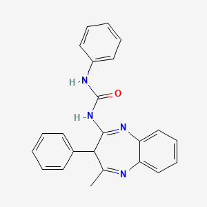 molecular formula C23H20N4O B11035644 1-(4-methyl-3-phenyl-3H-1,5-benzodiazepin-2-yl)-3-phenylurea 