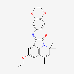 molecular formula C24H24N2O4 B11035668 (1E)-1-(2,3-dihydro-1,4-benzodioxin-6-ylimino)-8-ethoxy-4,4,6-trimethyl-4H-pyrrolo[3,2,1-ij]quinolin-2(1H)-one 