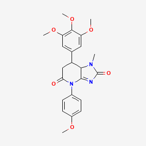 molecular formula C23H25N3O6 B11035705 4-(4-methoxyphenyl)-1-methyl-7-(3,4,5-trimethoxyphenyl)-7,7a-dihydro-1H-imidazo[4,5-b]pyridine-2,5(4H,6H)-dione 