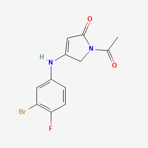 molecular formula C12H10BrFN2O2 B11035709 1-acetyl-4-[(3-bromo-4-fluorophenyl)amino]-1,5-dihydro-2H-pyrrol-2-one 