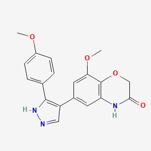 8-methoxy-6-[3-(4-methoxyphenyl)-1H-pyrazol-4-yl]-2H-1,4-benzoxazin-3(4H)-one