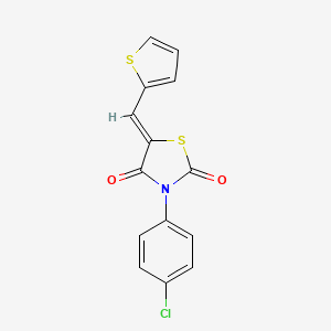 (5Z)-3-(4-chlorophenyl)-5-(thiophen-2-ylmethylidene)-1,3-thiazolidine-2,4-dione