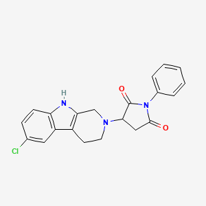 molecular formula C21H18ClN3O2 B11035740 3-(6-chloro-1,3,4,9-tetrahydro-2H-beta-carbolin-2-yl)-1-phenylpyrrolidine-2,5-dione 