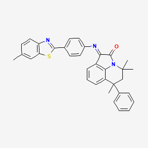 (1E)-4,4,6-trimethyl-1-{[4-(6-methyl-1,3-benzothiazol-2-yl)phenyl]imino}-6-phenyl-5,6-dihydro-4H-pyrrolo[3,2,1-ij]quinolin-2(1H)-one