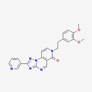 molecular formula C23H20N6O3 B11035838 7-[2-(3,4-dimethoxyphenyl)ethyl]-2-pyridin-3-ylpyrido[3,4-e][1,2,4]triazolo[1,5-a]pyrimidin-6(7H)-one 