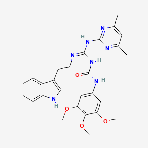 1-[(Z)-[(4,6-dimethylpyrimidin-2-yl)amino]{[2-(1H-indol-3-yl)ethyl]amino}methylidene]-3-(3,4,5-trimethoxyphenyl)urea