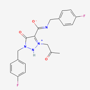 molecular formula C20H18F2N4O3 B11035876 1-(4-fluorobenzyl)-4-[(4-fluorobenzyl)carbamoyl]-3-(2-oxopropyl)-1H-1,2,3-triazol-3-ium-5-olate 