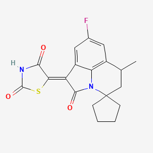 (5Z)-5-(8'-fluoro-6'-methyl-2'-oxo-5',6'-dihydrospiro[cyclopentane-1,4'-pyrrolo[3,2,1-ij]quinolin]-1'(2'H)-ylidene)-1,3-thiazolidine-2,4-dione