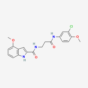 N-{3-[(3-chloro-4-methoxyphenyl)amino]-3-oxopropyl}-4-methoxy-1H-indole-2-carboxamide