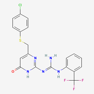 1-(6-{[(4-Chlorophenyl)sulfanyl]methyl}-4-oxo-1,4-dihydropyrimidin-2-yl)-3-[2-(trifluoromethyl)phenyl]guanidine