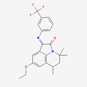 (1E)-8-ethoxy-4,4,6-trimethyl-1-{[3-(trifluoromethyl)phenyl]imino}-5,6-dihydro-4H-pyrrolo[3,2,1-ij]quinolin-2(1H)-one