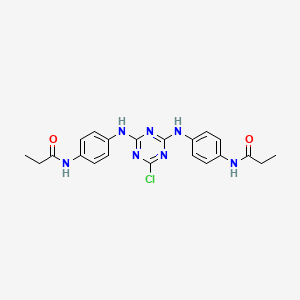 N-[4-[[4-chloro-6-[4-(propanoylamino)anilino]-1,3,5-triazin-2-yl]amino]phenyl]propanamide