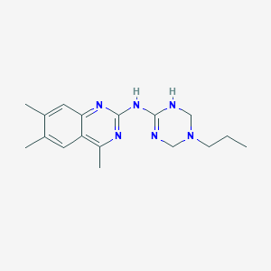 molecular formula C17H24N6 B11035911 4,6,7-trimethyl-N-(5-propyl-1,4,5,6-tetrahydro-1,3,5-triazin-2-yl)quinazolin-2-amine 