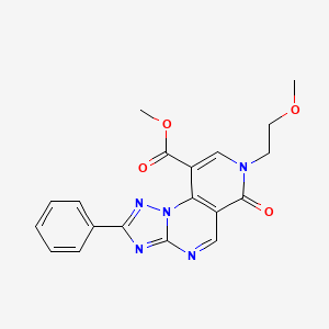 molecular formula C19H17N5O4 B11035935 Methyl 7-(2-methoxyethyl)-6-oxo-2-phenyl-6,7-dihydropyrido[3,4-e][1,2,4]triazolo[1,5-a]pyrimidine-9-carboxylate 