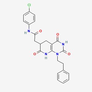 N-(4-Chlorophenyl)-2-(2,4,7-trioxo-1-phenethyl-1,2,3,4,5,6,7,8-octahydropyrido[2,3-D]pyrimidin-6-YL)acetamide