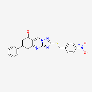 molecular formula C22H17N5O3S B11035957 2-[(4-nitrobenzyl)sulfanyl]-6-phenyl-6,7-dihydro[1,2,4]triazolo[5,1-b]quinazolin-8(5H)-one 