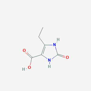 molecular formula C6H8N2O3 B011036 5-乙基-2,3-二氢-2-氧代-1H-咪唑-4-羧酸 CAS No. 101184-10-5