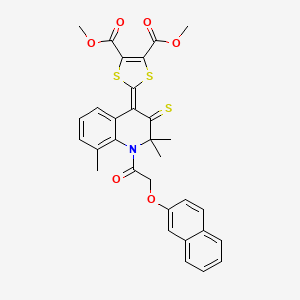 molecular formula C31H27NO6S3 B11036001 dimethyl 2-{2,2,8-trimethyl-1-[(naphthalen-2-yloxy)acetyl]-3-thioxo-2,3-dihydroquinolin-4(1H)-ylidene}-1,3-dithiole-4,5-dicarboxylate 