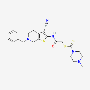 molecular formula C23H27N5OS3 B11036034 2-[(6-Benzyl-3-cyano-4,5,6,7-tetrahydrothieno[2,3-c]pyridin-2-yl)amino]-2-oxoethyl 4-methylpiperazine-1-carbodithioate 