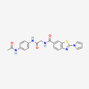 N-(2-{[4-(acetylamino)phenyl]amino}-2-oxoethyl)-2-(1H-pyrrol-1-yl)-1,3-benzothiazole-6-carboxamide