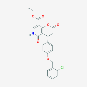 ethyl 4-{4-[(2-chlorobenzyl)oxy]phenyl}-2,5-dioxo-3,4,5,6-tetrahydro-2H-pyrano[3,2-c]pyridine-8-carboxylate