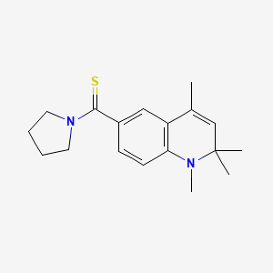 molecular formula C18H24N2S B11036072 Pyrrolidin-1-yl(1,2,2,4-tetramethyl-1,2-dihydroquinolin-6-yl)methanethione 