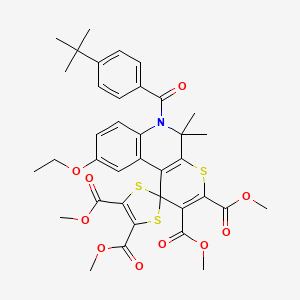 Tetramethyl 6'-(4-tert-butylbenzoyl)-9'-ethoxy-5',5'-dimethyl-5',6'-dihydrospiro[1,3-dithiole-2,1'-thiopyrano[2,3-c]quinoline]-2',3',4,5-tetracarboxylate