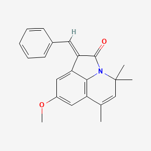 (1E)-1-benzylidene-8-methoxy-4,4,6-trimethyl-4H-pyrrolo[3,2,1-ij]quinolin-2(1H)-one