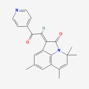 molecular formula C22H20N2O2 B11036158 (1E)-4,4,6,8-tetramethyl-1-[2-oxo-2-(pyridin-4-yl)ethylidene]-4H-pyrrolo[3,2,1-ij]quinolin-2(1H)-one 