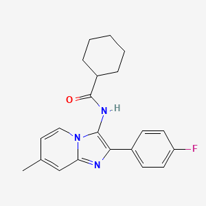 N-[2-(4-fluorophenyl)-7-methylimidazo[1,2-a]pyridin-3-yl]cyclohexanecarboxamide