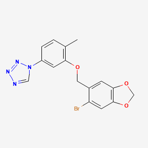 1-{3-[(6-bromo-1,3-benzodioxol-5-yl)methoxy]-4-methylphenyl}-1H-tetrazole