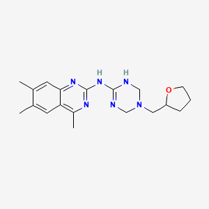 4,6,7-trimethyl-N-[5-(tetrahydrofuran-2-ylmethyl)-1,4,5,6-tetrahydro-1,3,5-triazin-2-yl]quinazolin-2-amine