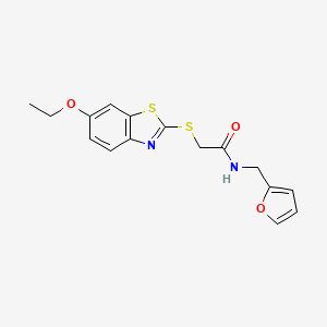 molecular formula C16H16N2O3S2 B11036231 2-[(6-ethoxy-1,3-benzothiazol-2-yl)sulfanyl]-N-(furan-2-ylmethyl)acetamide 