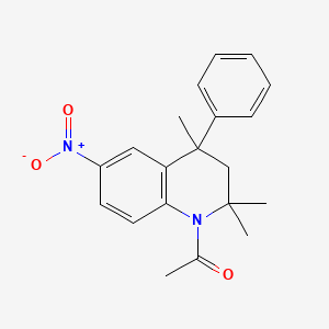 molecular formula C20H22N2O3 B11036244 1-(2,2,4-trimethyl-6-nitro-4-phenyl-3,4-dihydroquinolin-1(2H)-yl)ethanone 