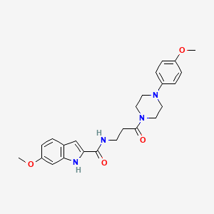 molecular formula C24H28N4O4 B11036258 6-methoxy-N-{3-[4-(4-methoxyphenyl)piperazin-1-yl]-3-oxopropyl}-1H-indole-2-carboxamide 