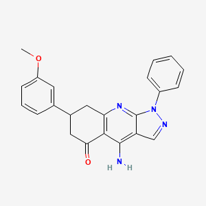 4-Amino-7-(3-methoxyphenyl)-1-phenyl-1H,5H,6H,7H,8H-pyrazolo[3,4-B]quinolin-5-one