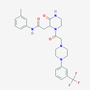 N-(3-methylphenyl)-2-[3-oxo-1-({4-[3-(trifluoromethyl)phenyl]piperazin-1-yl}acetyl)piperazin-2-yl]acetamide