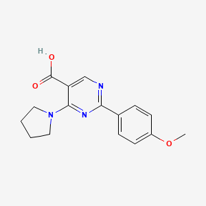 2-(4-Methoxyphenyl)-4-(1-pyrrolidinyl)-5-pyrimidinecarboxylic acid