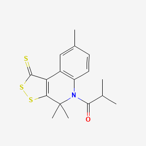 2-methyl-1-(4,4,8-trimethyl-1-thioxo-1,4-dihydro-5H-[1,2]dithiolo[3,4-c]quinolin-5-yl)propan-1-one