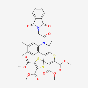 tetramethyl 6'-[(1,3-dioxo-1,3-dihydro-2H-isoindol-2-yl)acetyl]-5',5',8',9'-tetramethyl-5',6'-dihydrospiro[1,3-dithiole-2,1'-thiopyrano[2,3-c]quinoline]-2',3',4,5-tetracarboxylate