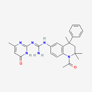 molecular formula C26H30N6O2 B11036338 1-(1-Acetyl-2,2,4-trimethyl-4-phenyl-1,2,3,4-tetrahydroquinolin-6-yl)-3-(4-methyl-6-oxo-1,6-dihydropyrimidin-2-yl)guanidine 