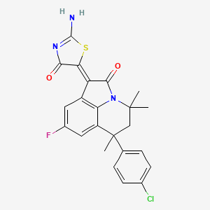 molecular formula C23H19ClFN3O2S B11036342 (1Z)-6-(4-chlorophenyl)-8-fluoro-1-(2-imino-4-oxo-1,3-thiazolidin-5-ylidene)-4,4,6-trimethyl-5,6-dihydro-4H-pyrrolo[3,2,1-ij]quinolin-2(1H)-one 