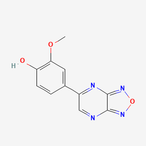 molecular formula C11H8N4O3 B11036370 2-Methoxy-4-([1,2,5]oxadiazolo[3,4-b]pyrazin-5-yl)phenol 