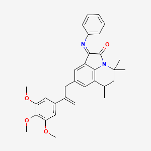 (1E)-4,4,6-trimethyl-1-(phenylimino)-8-[2-(3,4,5-trimethoxyphenyl)prop-2-en-1-yl]-5,6-dihydro-4H-pyrrolo[3,2,1-ij]quinolin-2(1H)-one