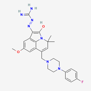 2-[6-{[4-(4-Fluorophenyl)piperazino]methyl}-8-methoxy-4,4-dimethyl-2-oxo-4H-pyrrolo[3,2,1-IJ]quinolin-1(2H)-yliden]-1-hydrazinecarboximidamide