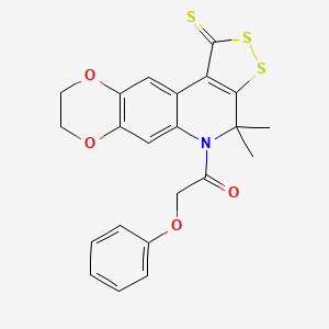 1-(4,4-dimethyl-1-thioxo-1,4,8,9-tetrahydro-5H-[1,4]dioxino[2,3-g][1,2]dithiolo[3,4-c]quinolin-5-yl)-2-phenoxyethanone