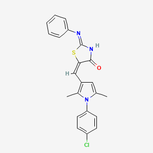 (5E)-2-anilino-5-[[1-(4-chlorophenyl)-2,5-dimethylpyrrol-3-yl]methylidene]-1,3-thiazol-4-one