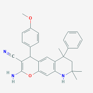 molecular formula C29H29N3O2 B11036397 2-amino-4-(4-methoxyphenyl)-6,8,8-trimethyl-6-phenyl-6,7,8,9-tetrahydro-4H-pyrano[3,2-g]quinoline-3-carbonitrile 