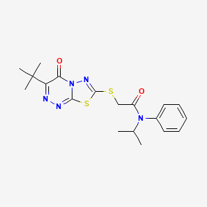 molecular formula C19H23N5O2S2 B11036426 2-[(3-Tert-butyl-4-oxo-4H-[1,3,4]thiadiazolo[2,3-C][1,2,4]triazin-7-YL)sulfanyl]-N-isopropyl-N-phenylacetamide 