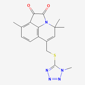 molecular formula C17H17N5O2S B11036439 4,4,9-trimethyl-6-{[(1-methyl-1H-tetrazol-5-yl)sulfanyl]methyl}-4H-pyrrolo[3,2,1-ij]quinoline-1,2-dione 